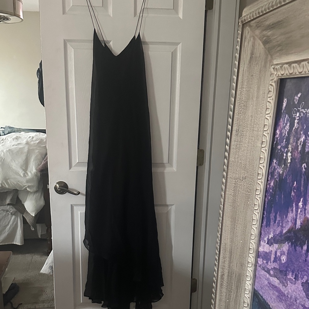 New Sexy black silk dress.. simple with flow